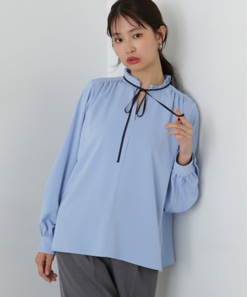 ブラウス シャツ タックカラーリボンブラウス レディース N.Natural Beauty Basic ブラウス シャツ タックリボンバイ