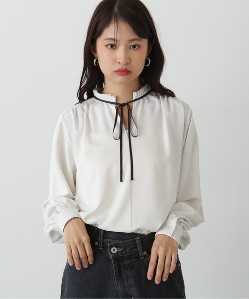 N.Natural Beauty Basic ブラウス シャツ タックリボンバイ