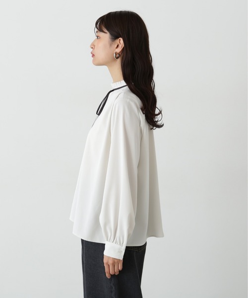 N.Natural Beauty Basic ブラウス シャツ タックリボンバイ
