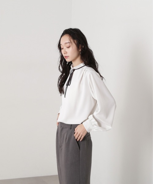 N.Natural Beauty Basic ブラウス シャツ タックリボンバイ