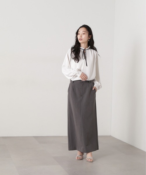 N.Natural Beauty Basic ブラウス シャツ タックリボンバイ