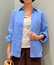 MACPHEE（マカフィー） ブラウス シャツ リネンシャーティング 