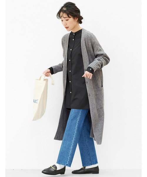 「Live in comfort」 ニットカーディガン LARGE イエロー レディース_画像8