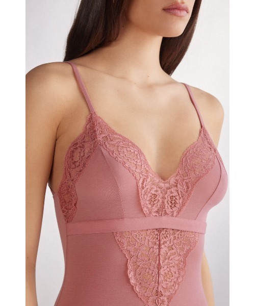 BスーツM Embrace Simplicityコットン＆レースインティミッシミ Intimissimi インナーシャツ 肌着 Embrace Simplicity コットン