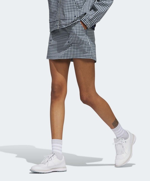 adidas ゴルフUVカット レディース チェックスカート M adidas（アディダス） スカート ギンガムチェック プルオン スカート