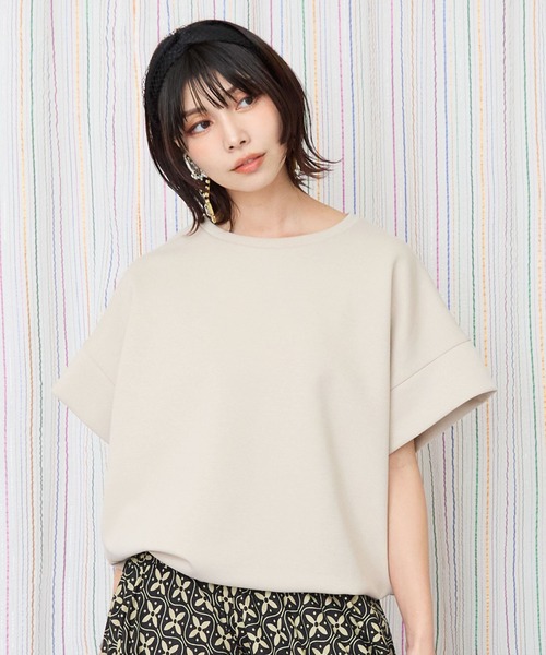 tシャツ 「JETSET SOLO PLUS」ドロストヘムポンチカットソー レディース