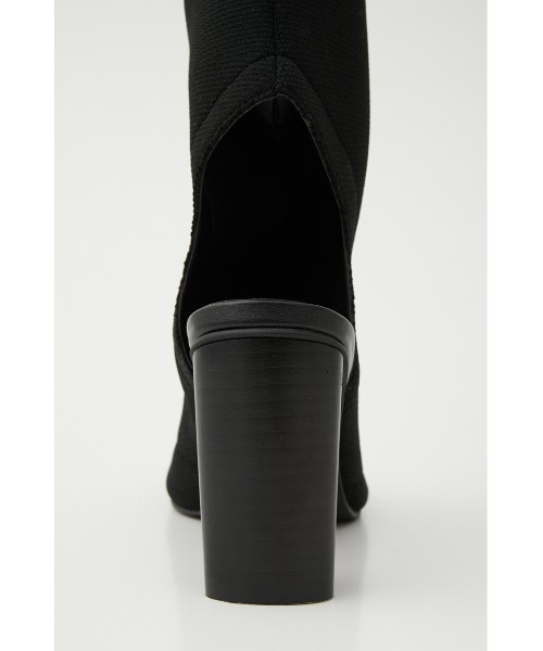 SLY ブラックレザー ロングブーツ　Sサイズ SLY（スライ）の「【美脚チートブーツ】SQUARE TOE KNEE BOOTS