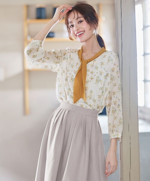 花柄ボウタイブラウス（サイズ（S/M/L）：3L（XXL））のおすすめ人気 