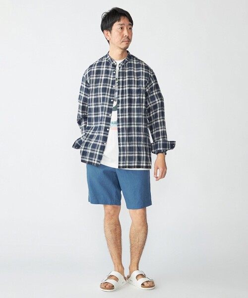 SHIPS（シップス） シャツ SHIPS: インディア バンドカラー ロング