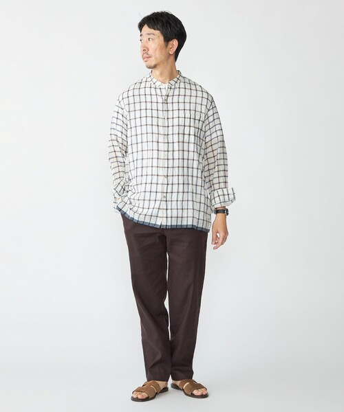 シップス（SHIPS）/SHIPS: インディア バンドカラー ロングスリーブ シャツ SHIPS（シップス） シャツ SHIPS: インディア バンドカラー ロング