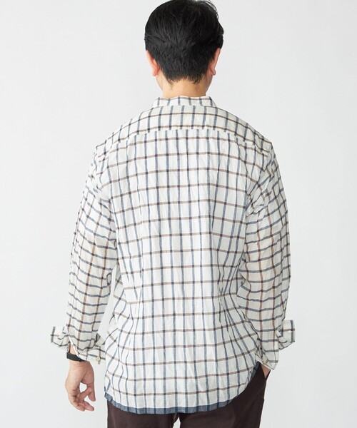 SHIPS（シップス） シャツ SHIPS: インディア バンドカラー ロング