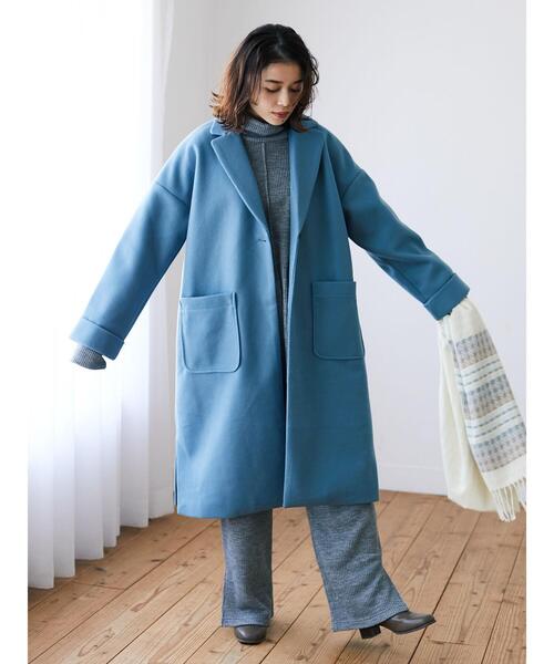 「Green Parks」 「chocol raffine robe」チェスターコート FREE ネイビー レディース_画像3