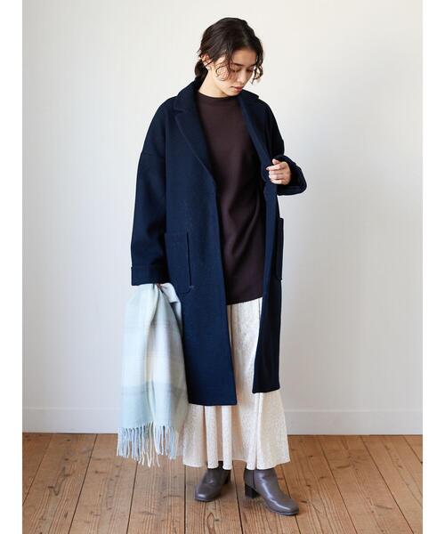 「Green Parks」 「chocol raffine robe」チェスターコート FREE ネイビー レディース_画像5