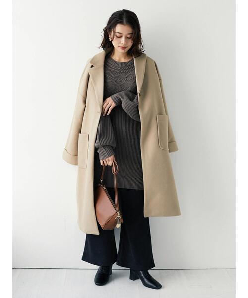 「Green Parks」 「chocol raffine robe」チェスターコート FREE ネイビー レディース_画像8