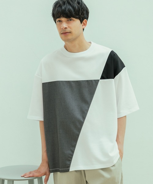 tシャツ ジオメ切替T / 323576 メンズ レディース | LAKOLE