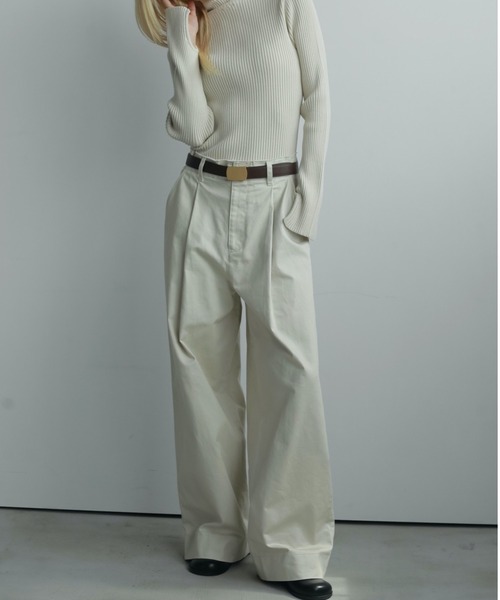 anuke（アンヌーク） パンツ Wide Chino Pants レディース : ZOZOTOWN