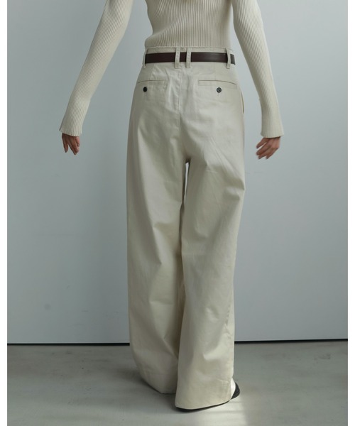 anuke（アンヌーク） パンツ Wide Chino Pants レディース : ZOZOTOWN