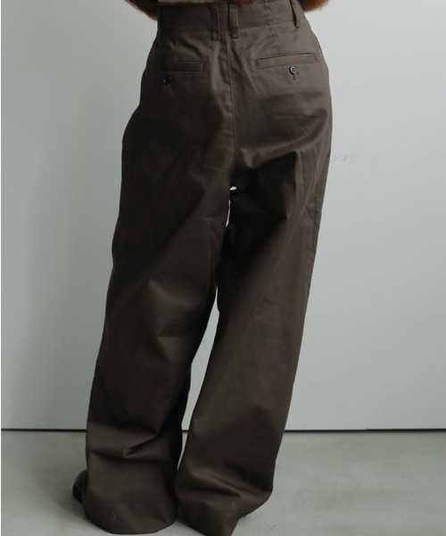 anuke（アンヌーク） パンツ Wide Chino Pants レディース : ZOZOTOWN