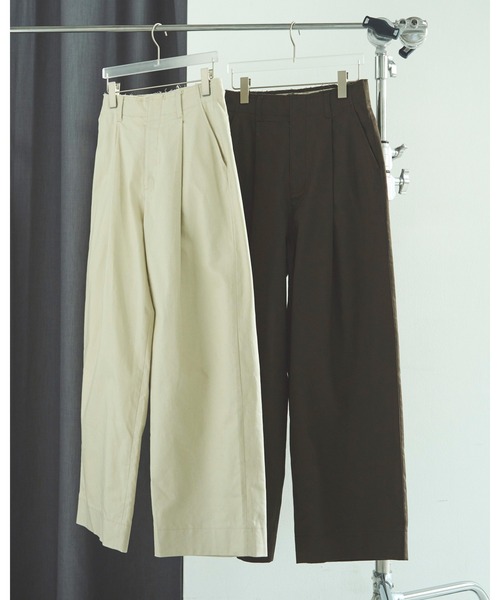 anuke（アンヌーク） パンツ Wide Chino Pants レディース : ZOZOTOWN