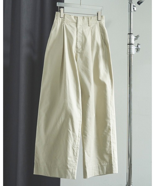 anuke（アンヌーク） パンツ Wide Chino Pants レディース : ZOZOTOWN