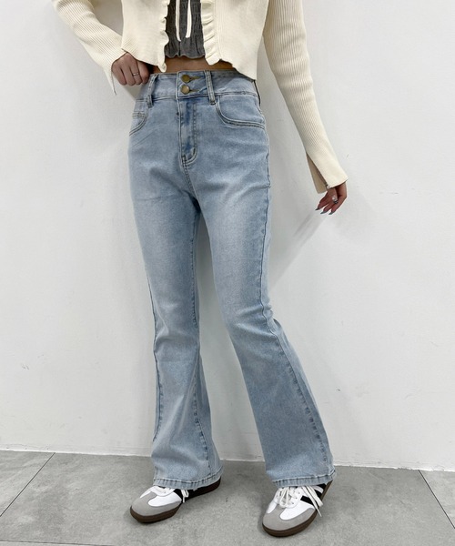 PHILLY（フィリー） パンツ 「美脚シルエット」ストレッチフレアパンツ
