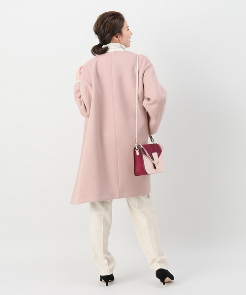 IENA（イエナ） ノーカラーコート 38 ピンク レディース : ZOZOTOWN