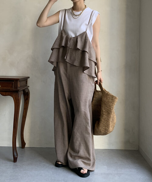 新品　タグ付　フリルビスチェキャミサロペット フリルビスチェキャミサロペット LHELBIE│Eimee Law & LHELBIE