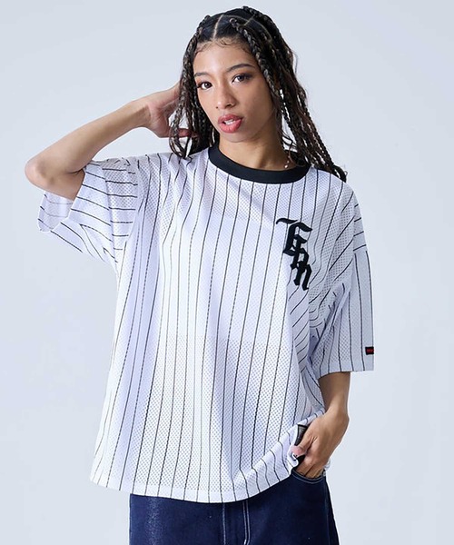 FUBU tシャツ FUBU-Mesh Stripe T-shirts メンズ レディース
