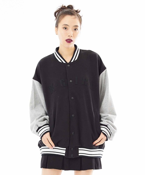 X-girl スタジャン ブラック M 美品 X-girl（エックスガール） スタジャン M ブラック レディース