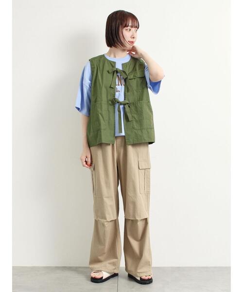 【関税込み】Samsoe Samsoe ベージュ Samagnus カーゴパンツ サマンサモスモス ブルー Samansa Mos2 blue ◎ナイロンカーゴ