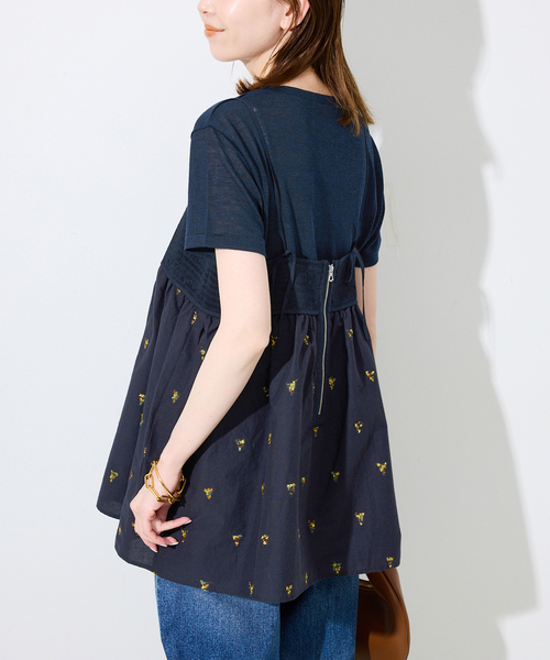 SLOBE IENA ブラウス シャツ カットジャガードキャミブラウス