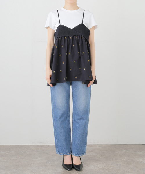 SLOBE IENA ブラウス シャツ カットジャガードキャミブラウス