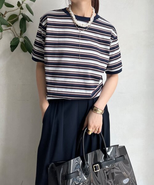tシャツ マルチボーダーTEE レディース