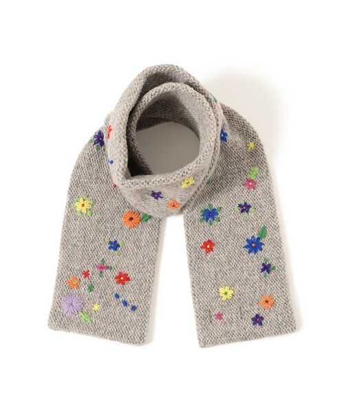 Beamsboy 手編みフラワー刺繍マフラー BEAMS BOY（ビームスボーイ）の「BEAMS BOY / 手編み 花刺繍