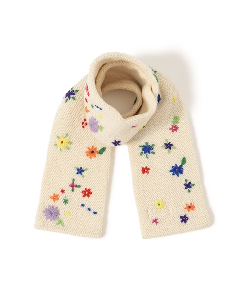 BEAMS BOY 花柄刺繍マフラー BEAMS BOY（ビームスボーイ）の「BEAMS BOY / 手編 花刺繍