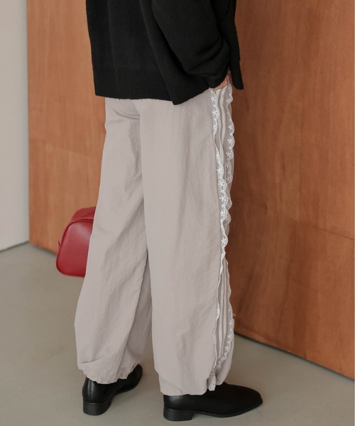 [完売品]サイドレーストラックパンツ side lace track pants / サイド レース トラックパンツ バレエコア