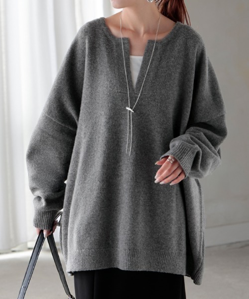 HUG.U（ハグユー） ニット セーター キーネックゆるニット レディース