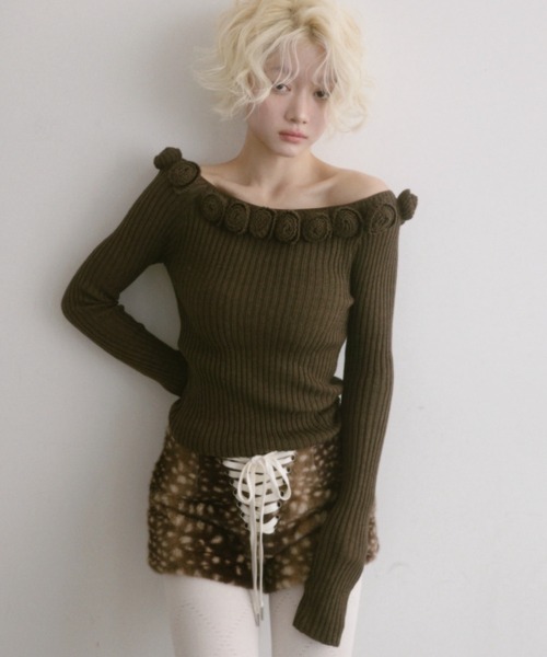 トップス rose ローズチュールレーストップス(カットソー・Tシャツ) | a.v.v(アー