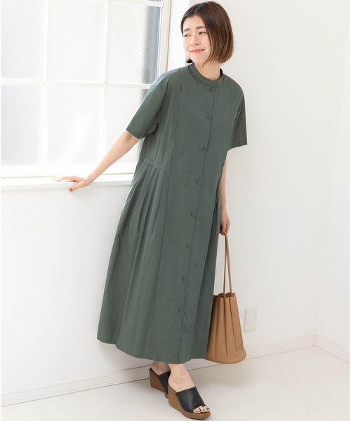 「PREFERIR」 半袖ワンピース SMALL カーキ レディース_画像2