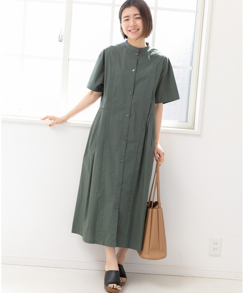 「PREFERIR」 半袖ワンピース SMALL カーキ レディース_画像3