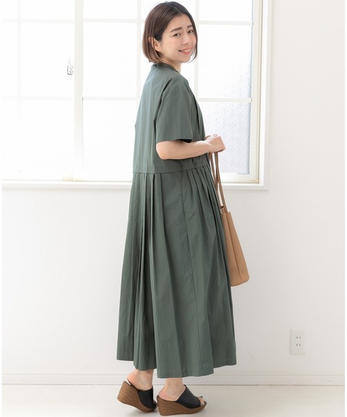 「PREFERIR」 半袖ワンピース SMALL カーキ レディース_画像5