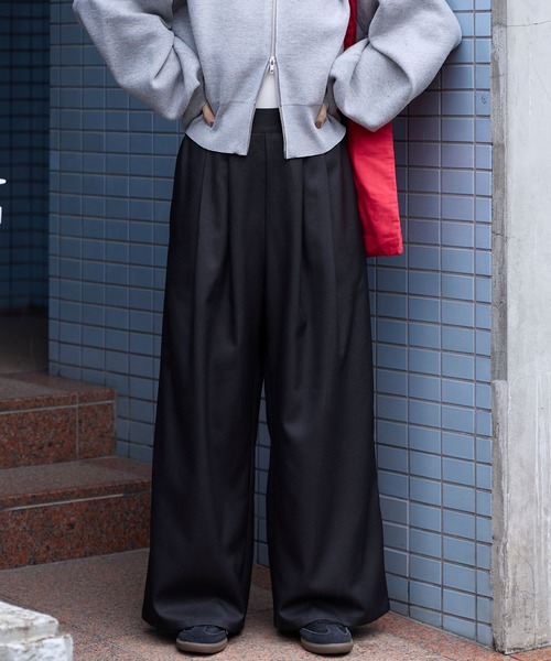 MONO-MART（モノマート） ワイドパンツ パンツ タックワイドストレート