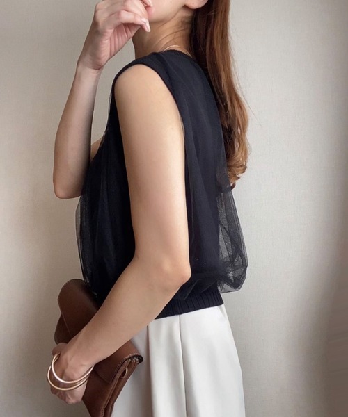 「FILLOU」 ノースリーブニット MEDIUM グレー レディース_画像8