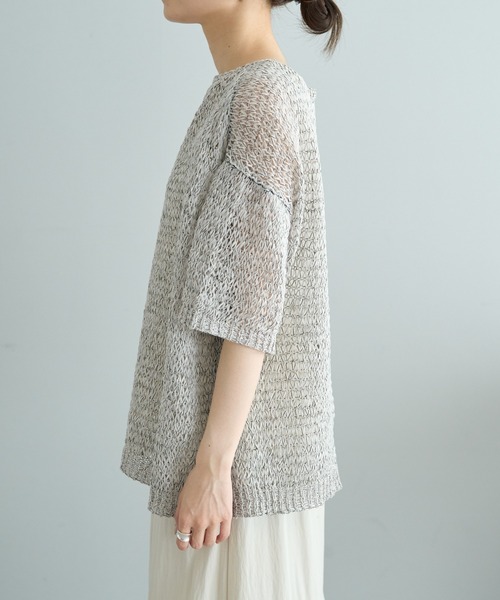 「PUAL CE CIN」 半袖ニット FREE グレー レディース_画像3