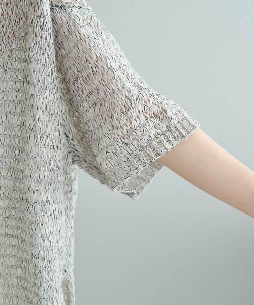 「PUAL CE CIN」 半袖ニット FREE グレー レディース_画像8