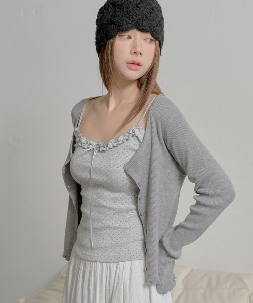 UNE MANSION（ユヌマンション） カーディガン ラブリーフリルリボン