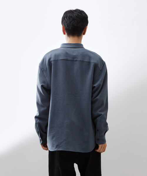 THE SHOP TK シャツ 「大人のきれいめカジュアルに」ウールライク長袖