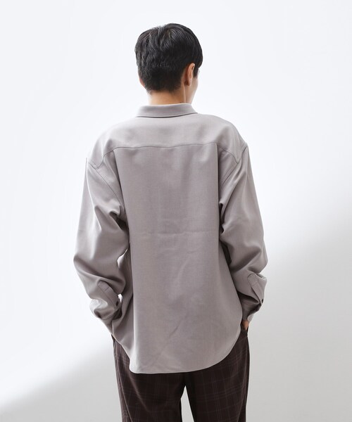 THE SHOP TK シャツ 「大人のきれいめカジュアルに」ウールライク長袖