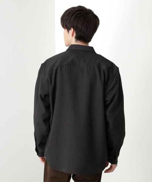 THE SHOP TK シャツ 「大人のきれいめカジュアルに」ウールライク長袖