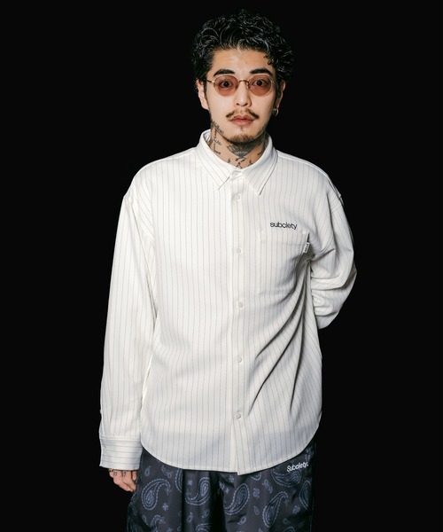 Subciety（サブサエティ） シャツ Stripe shirt メンズ レディース 